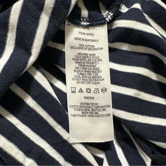 Nautica women's large blue and white striped nautical shirt - Picture 4 of 4